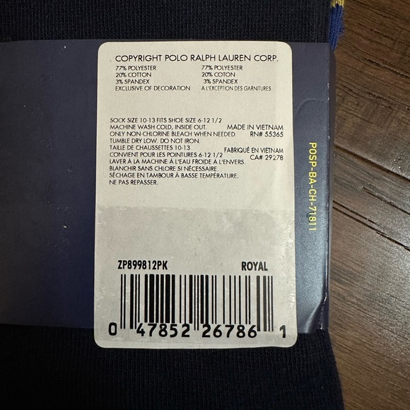 Ralph Lauren Men’s 3 Pairs Polo Socks - Picture 6 of 6